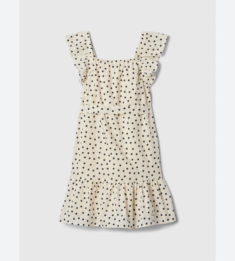Gap Kids Squareneck Flutter Sleeve Dress Polka Dots Girls Large